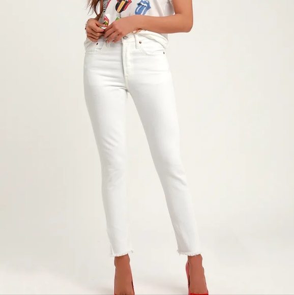 Levi's Premium 501 High Rise Skinny In Cloud Over Sz 28 Nwt - Picture 1 of 16